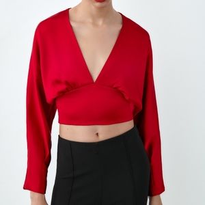 Zara satin crop top